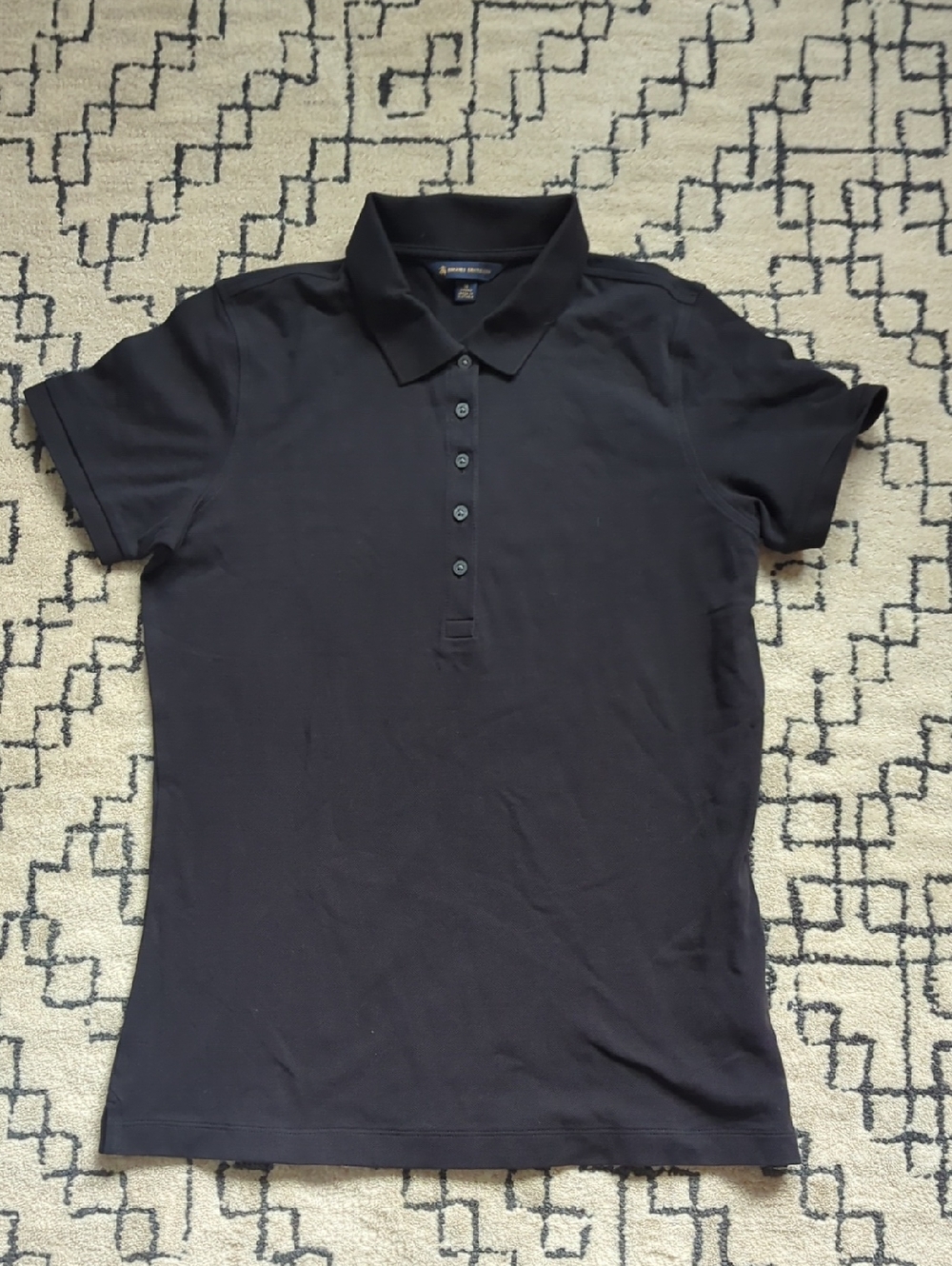 Brooks Brothers Black Women's Button-Down Polo, Medium